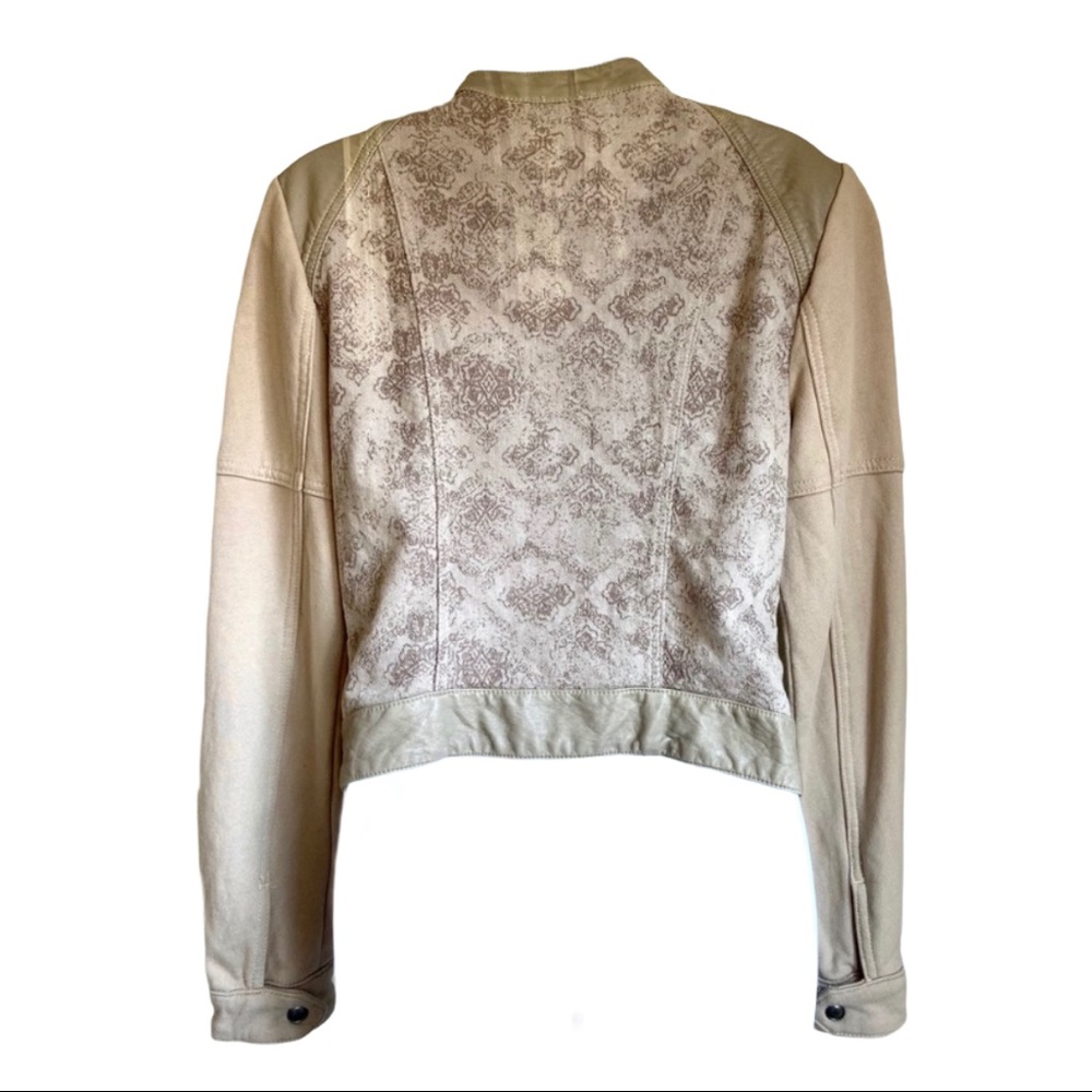 Free People Khaki Jacquared Vegan Moto Jacket - Picture 4 of 7